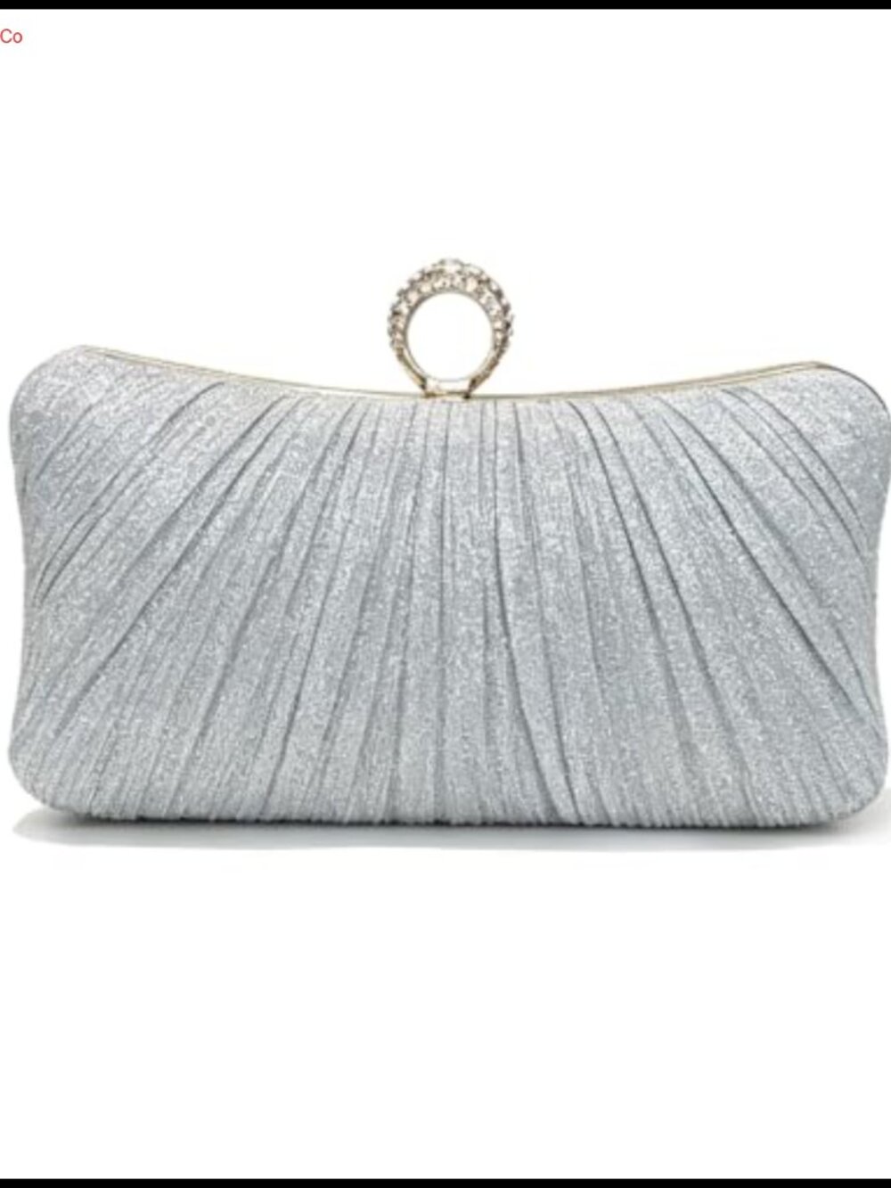 Ruched Evening Clutch Purse Detachable Chain Strap Cocktail Wedding Bag